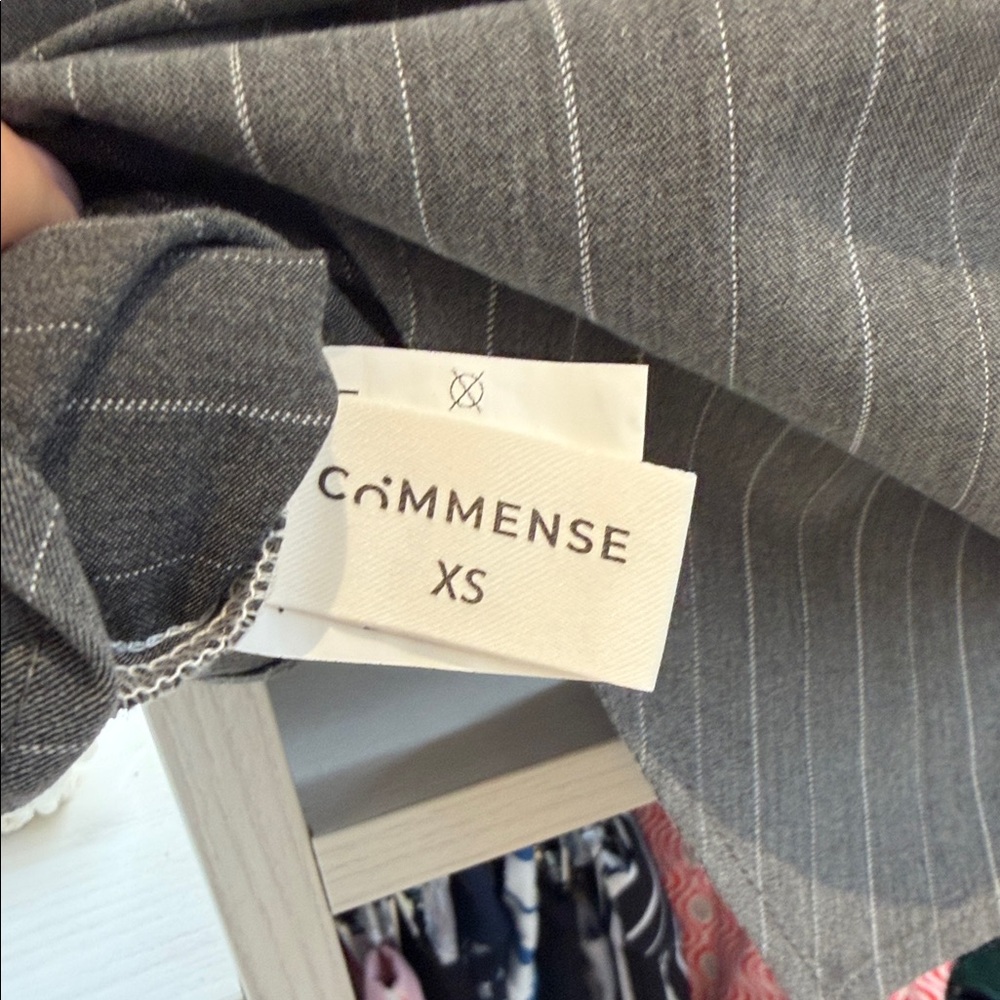 Commense White Button-Up With Gray Pinstripe Drap… - image 7